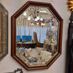 ウォールミラー ミラー おしゃれ 鏡 壁掛け鏡 木製 アンティーク仕上げ ミラー 八角形鏡 イタリア製 ベルトーチ BERTOZZI 808059