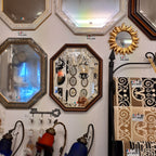 ウォールミラー ミラー おしゃれ 鏡 壁掛け鏡 木製 アンティーク仕上げ ミラー 八角形鏡 イタリア製 ベルトーチ BERTOZZI 808059