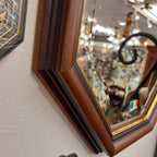 ウォールミラー ミラー おしゃれ 鏡 壁掛け鏡 木製 アンティーク仕上げ ミラー 八角形鏡 イタリア製 ベルトーチ BERTOZZI 808059