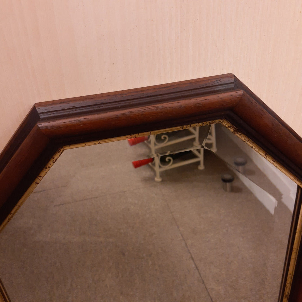 ウォールミラー ミラー おしゃれ 鏡 壁掛け鏡 木製 アンティーク仕上げ ミラー 八角形鏡 イタリア製 ベルトーチ BERTOZZI 808059