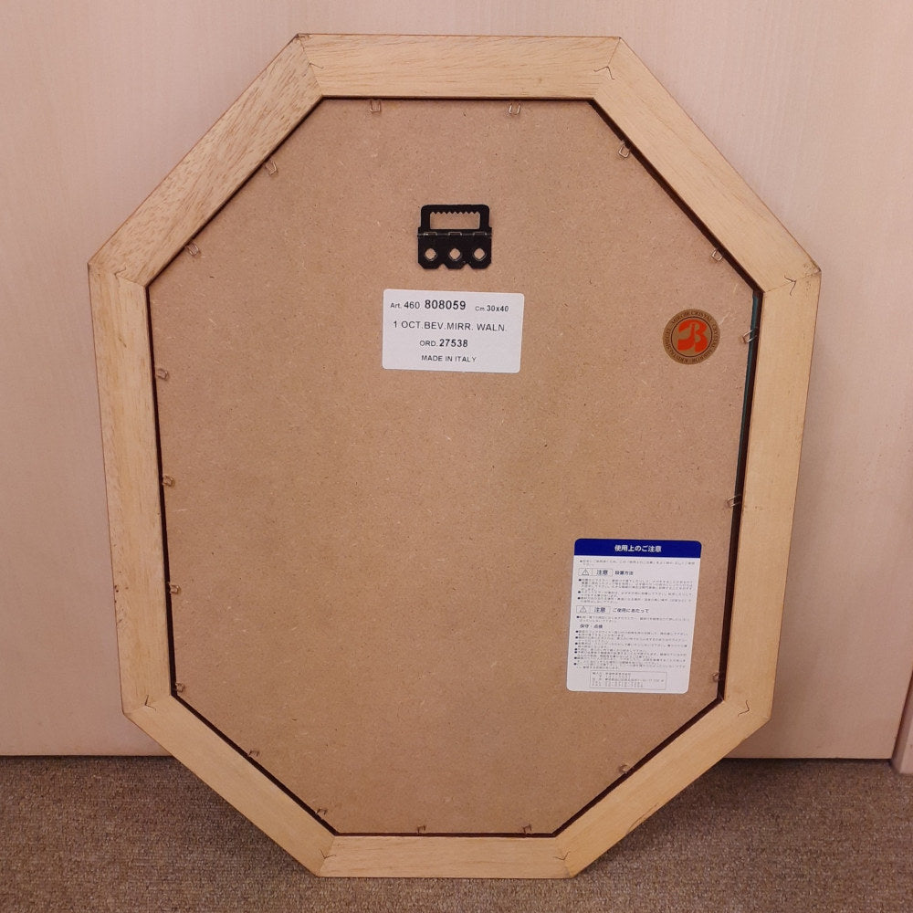 ウォールミラー ミラー おしゃれ 鏡 壁掛け鏡 木製 アンティーク仕上げ ミラー 八角形鏡 イタリア製 ベルトーチ BERTOZZI 808059
