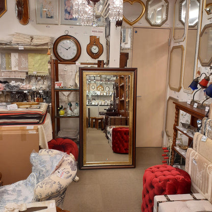 ウォールミラー 姿見 特大ミラー 縦横可 おしゃれ 鏡 壁掛け ゴールド 木製 アンティーク仕上げ ミラー 長方形鏡 イタリア製 ベルトーチ BERTOZZI 80806262