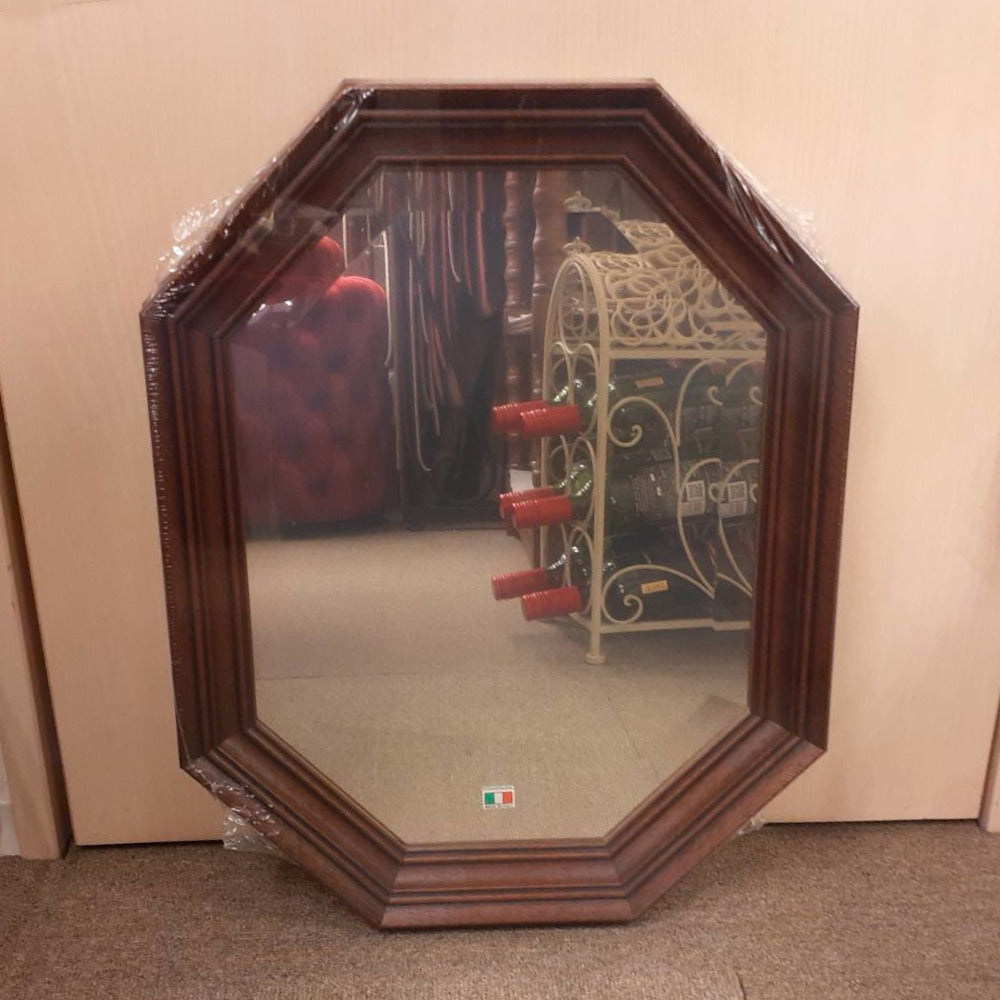 ウォールミラー ミラー おしゃれ 鏡 壁掛け鏡 木製 アンティーク仕上げ ミラー 八角形鏡 イタリア製 ベルトーチ BERTOZZI 808393