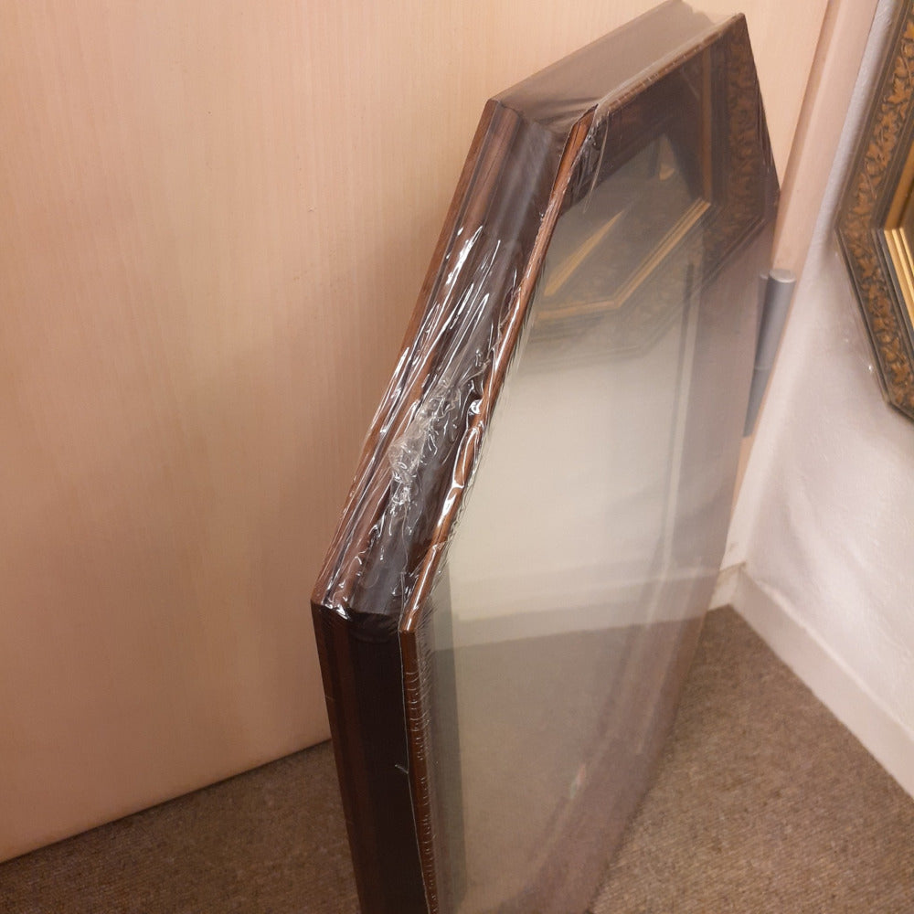 ウォールミラー ミラー おしゃれ 鏡 壁掛け鏡 木製 アンティーク仕上げ ミラー 八角形鏡 イタリア製 ベルトーチ BERTOZZI 808393