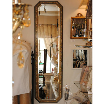 姿見 ウォールミラー おしゃれ 鏡 壁掛け 八角形 木製 イタリアンブルー 緑 ミラー OT アンティーク イタリア製 ベルトーチ BERTOZZI 808407