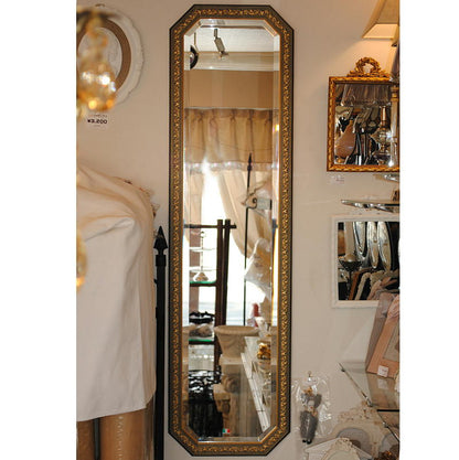 姿見 ウォールミラー おしゃれ 鏡 壁掛け 八角形 木製 イタリアンブルー 緑 ミラー OT アンティーク イタリア製 ベルトーチ BERTOZZI 808407