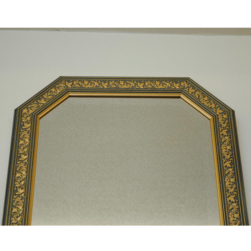 姿見 ウォールミラー おしゃれ 鏡 壁掛け 八角形 木製 イタリアンブルー 緑 ミラー OT アンティーク イタリア製 ベルトーチ BERTOZZI 808407