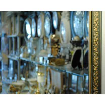 姿見 ウォールミラー おしゃれ 鏡 壁掛け 八角形 木製 イタリアンブルー 緑 ミラー OT アンティーク イタリア製 ベルトーチ BERTOZZI 808407