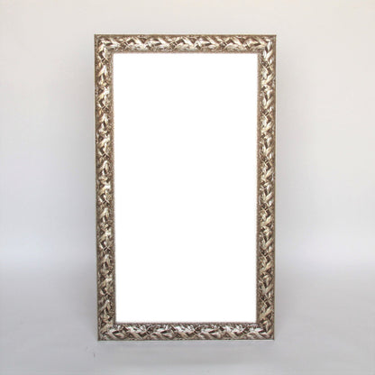 ウォールミラー 特大ミラー おしゃれ 鏡 壁掛け 縦横可 銀 シルバー 木製 アンティーク仕上げ ミラー 長方形鏡 イタリア製 ベルトーチ BERTOZZI 808412