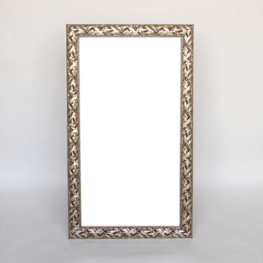 ウォールミラー 特大ミラー おしゃれ 鏡 壁掛け 縦横可 銀 シルバー 木製 アンティーク仕上げ ミラー 長方形鏡 イタリア製 ベルトーチ BERTOZZI 808412