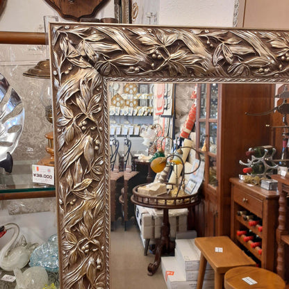 ウォールミラー 特大ミラー おしゃれ 鏡 壁掛け 縦横可 銀 シルバー 木製 アンティーク仕上げ ミラー 長方形鏡 イタリア製 ベルトーチ BERTOZZI 808412