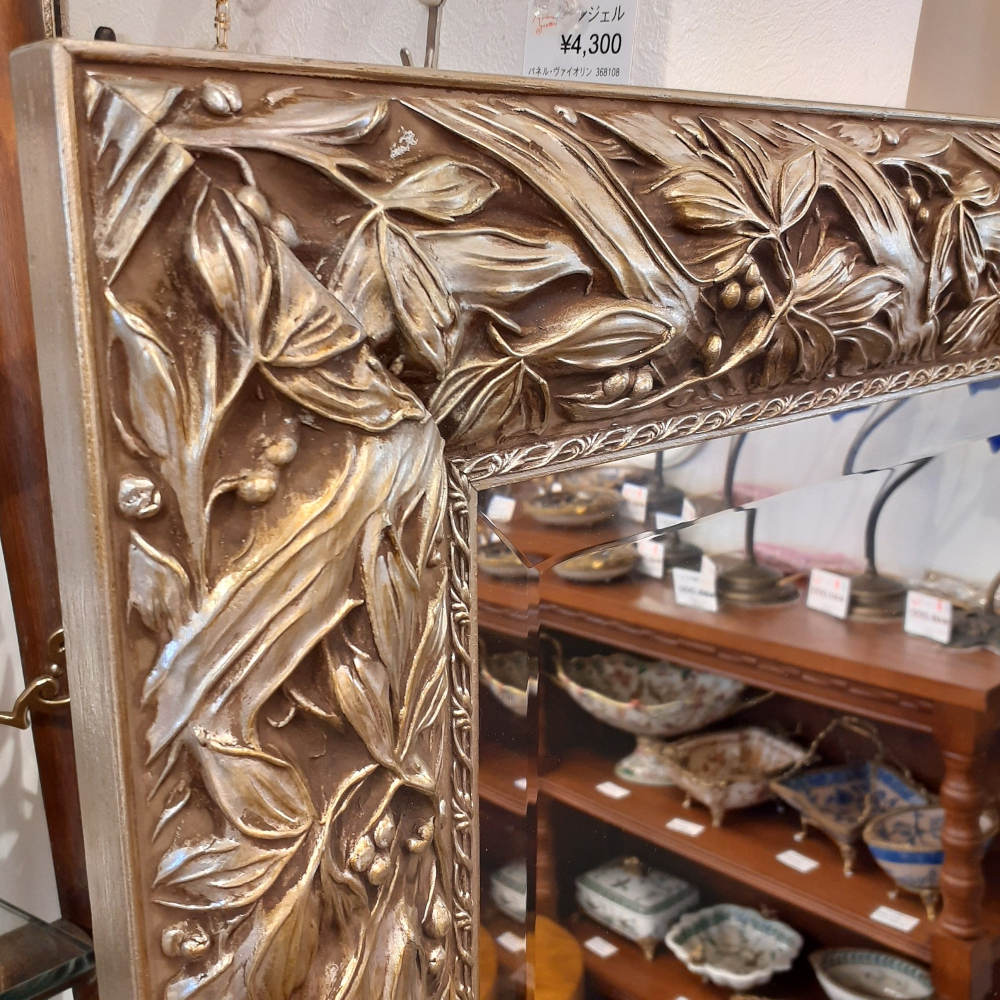 ウォールミラー 特大ミラー おしゃれ 鏡 壁掛け 縦横可 銀 シルバー 木製 アンティーク仕上げ ミラー 長方形鏡 イタリア製 ベルトーチ BERTOZZI 808412