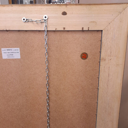 ウォールミラー 特大ミラー おしゃれ 鏡 壁掛け 縦横可 銀 シルバー 木製 アンティーク仕上げ ミラー 長方形鏡 イタリア製 ベルトーチ BERTOZZI 808412