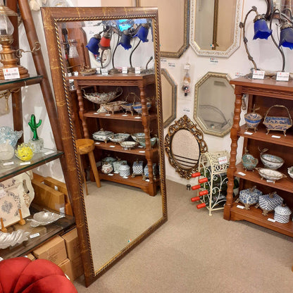 ウォールミラー 特大ミラー おしゃれ 鏡 壁掛け 縦横可 ブラウン ゴールド 木製 アンティーク仕上げ ミラー 長方形鏡 イタリア製 ベルトーチ BERTOZZI 808414