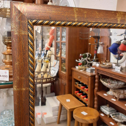 ウォールミラー 特大ミラー おしゃれ 鏡 壁掛け 縦横可 ブラウン ゴールド 木製 アンティーク仕上げ ミラー 長方形鏡 イタリア製 ベルトーチ BERTOZZI 808414