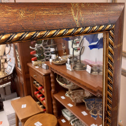 ウォールミラー 特大ミラー おしゃれ 鏡 壁掛け 縦横可 ブラウン ゴールド 木製 アンティーク仕上げ ミラー 長方形鏡 イタリア製 ベルトーチ BERTOZZI 808414