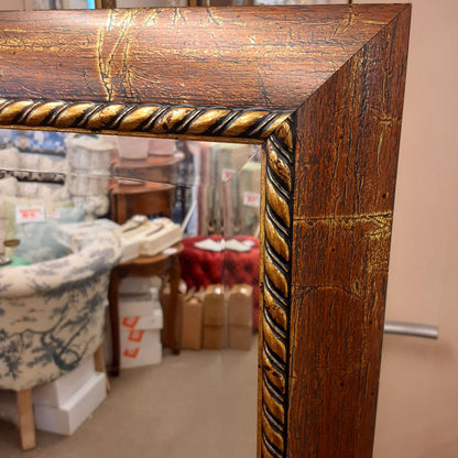 ウォールミラー 特大ミラー おしゃれ 鏡 壁掛け 縦横可 ブラウン ゴールド 木製 アンティーク仕上げ ミラー 長方形鏡 イタリア製 ベルトーチ BERTOZZI 808414