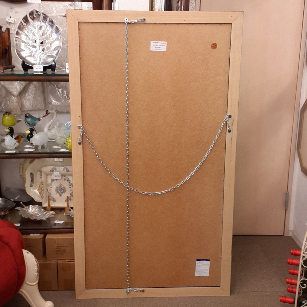 ウォールミラー 特大ミラー おしゃれ 鏡 壁掛け 縦横可 ブラウン ゴールド 木製 アンティーク仕上げ ミラー 長方形鏡 イタリア製 ベルトーチ BERTOZZI 808414