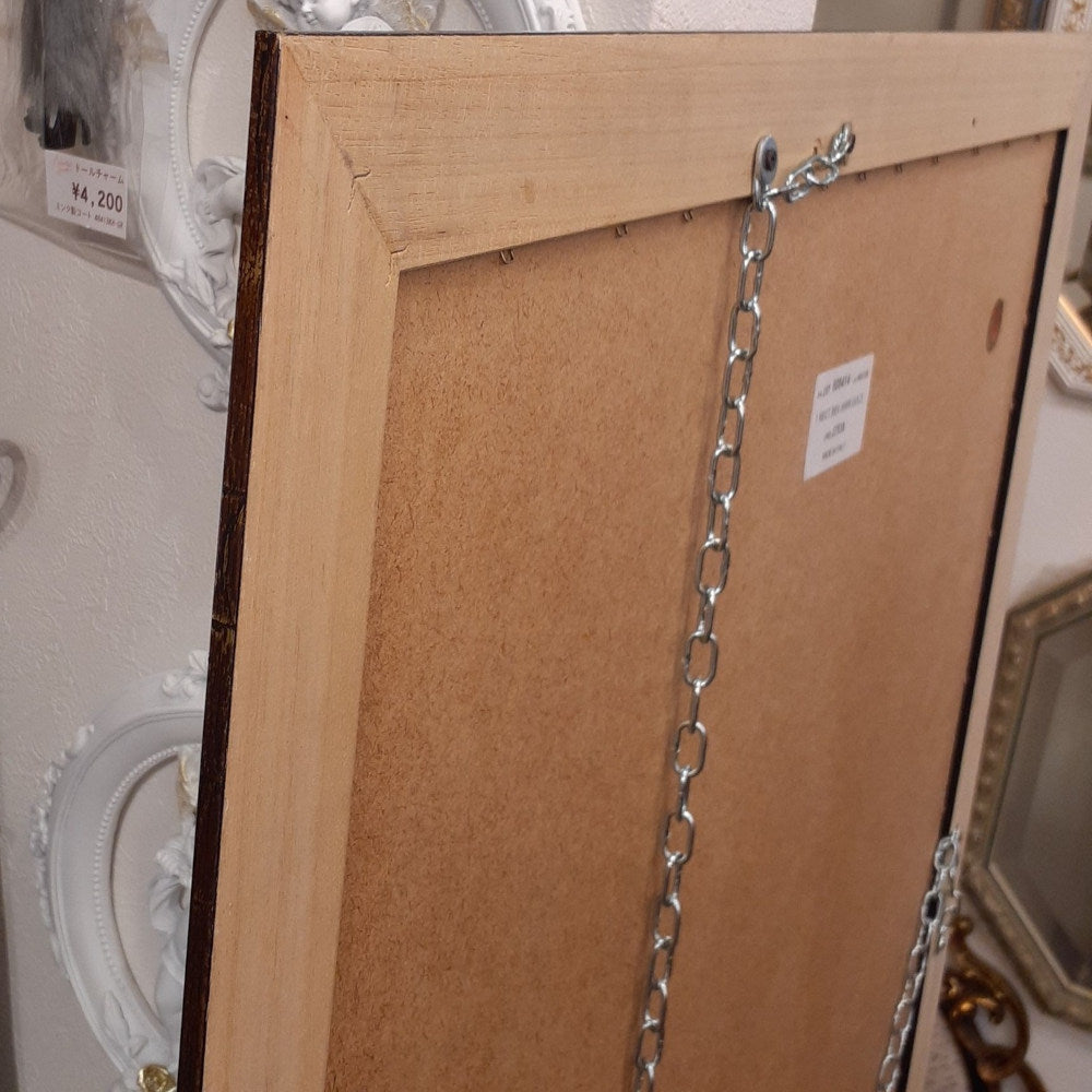ウォールミラー 特大ミラー おしゃれ 鏡 壁掛け 縦横可 ブラウン ゴールド 木製 アンティーク仕上げ ミラー 長方形鏡 イタリア製 ベルトーチ BERTOZZI 808414