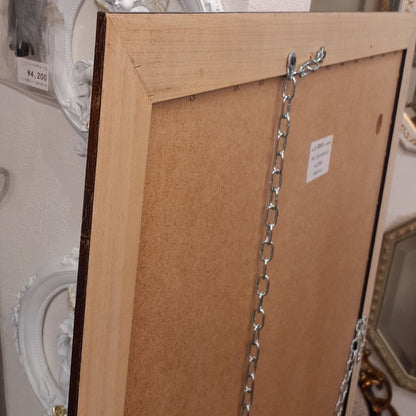 ウォールミラー 特大ミラー おしゃれ 鏡 壁掛け 縦横可 ブラウン ゴールド 木製 アンティーク仕上げ ミラー 長方形鏡 イタリア製 ベルトーチ BERTOZZI 808414