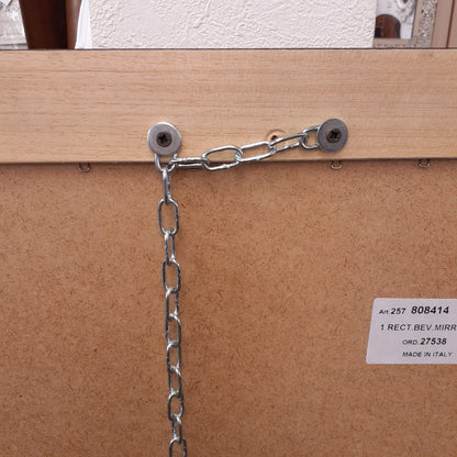 ウォールミラー 特大ミラー おしゃれ 鏡 壁掛け 縦横可 ブラウン ゴールド 木製 アンティーク仕上げ ミラー 長方形鏡 イタリア製 ベルトーチ BERTOZZI 808414