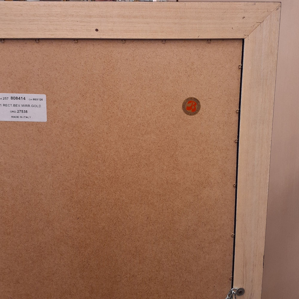 ウォールミラー 特大ミラー おしゃれ 鏡 壁掛け 縦横可 ブラウン ゴールド 木製 アンティーク仕上げ ミラー 長方形鏡 イタリア製 ベルトーチ BERTOZZI 808414