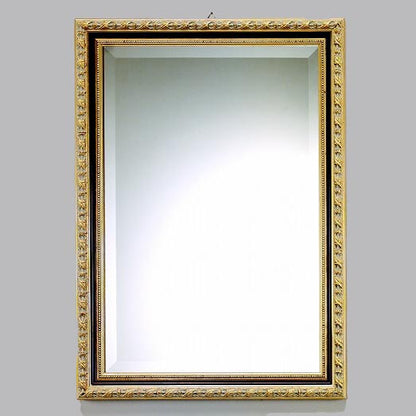 ウォールミラー おしゃれ 鏡 壁掛け 長方形 スクエア 木製 ミラー RT 金 黒 アンティーク イタリア製 ベルトッツィ BERTOZZI 808436