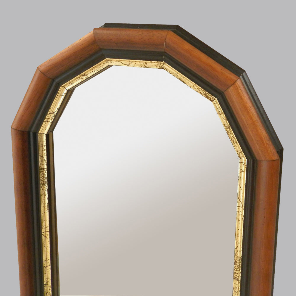 ウォールミラー 姿見 姿見鏡 ミラー おしゃれ 鏡 壁掛け鏡 木製 アンティーク仕上げ ミラー 八角形鏡 イタリア製 ベルトーチ BERTOZZI 808540