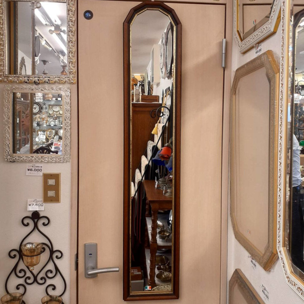 ウォールミラー 姿見 姿見鏡 ミラー おしゃれ 鏡 壁掛け鏡 木製 アンティーク仕上げ ミラー 八角形鏡 イタリア製 ベルトーチ BERTOZZI 808540