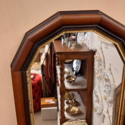 ウォールミラー 姿見 姿見鏡 ミラー おしゃれ 鏡 壁掛け鏡 木製 アンティーク仕上げ ミラー 八角形鏡 イタリア製 ベルトーチ BERTOZZI 808540