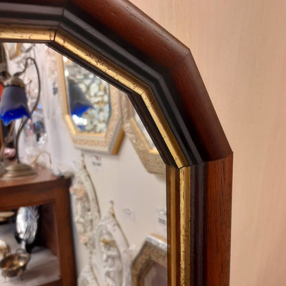 ウォールミラー 姿見 姿見鏡 ミラー おしゃれ 鏡 壁掛け鏡 木製 アンティーク仕上げ ミラー 八角形鏡 イタリア製 ベルトーチ BERTOZZI 808540