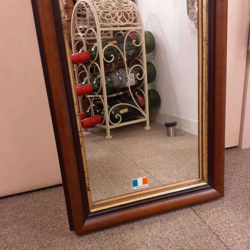 ウォールミラー 姿見 姿見鏡 ミラー おしゃれ 鏡 壁掛け鏡 木製 アンティーク仕上げ ミラー 八角形鏡 イタリア製 ベルトーチ BERTOZZI 808540