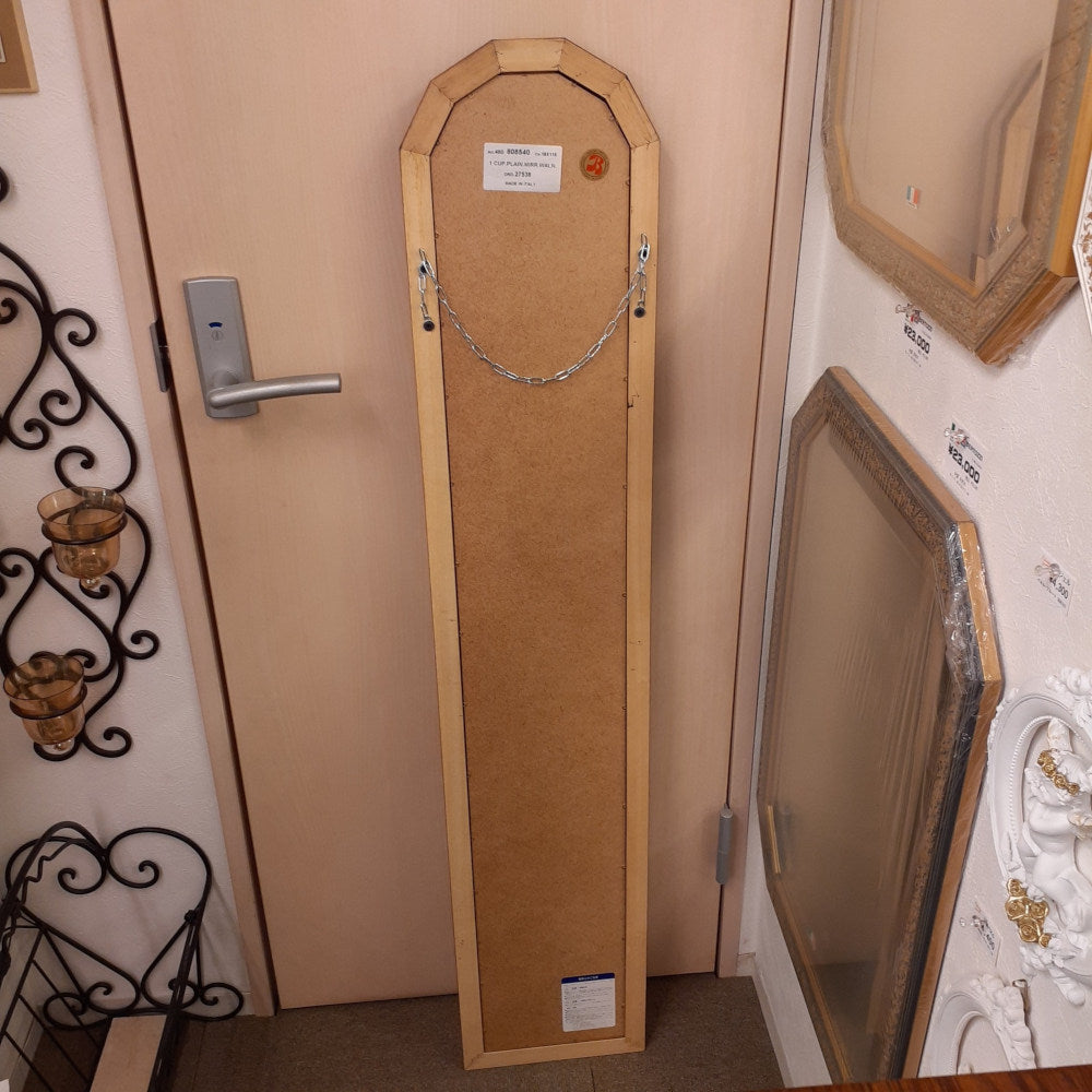 ウォールミラー 姿見 姿見鏡 ミラー おしゃれ 鏡 壁掛け鏡 木製 アンティーク仕上げ ミラー 八角形鏡 イタリア製 ベルトーチ BERTOZZI 808540