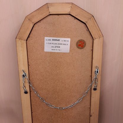 ウォールミラー 姿見 姿見鏡 ミラー おしゃれ 鏡 壁掛け鏡 木製 アンティーク仕上げ ミラー 八角形鏡 イタリア製 ベルトーチ BERTOZZI 808540