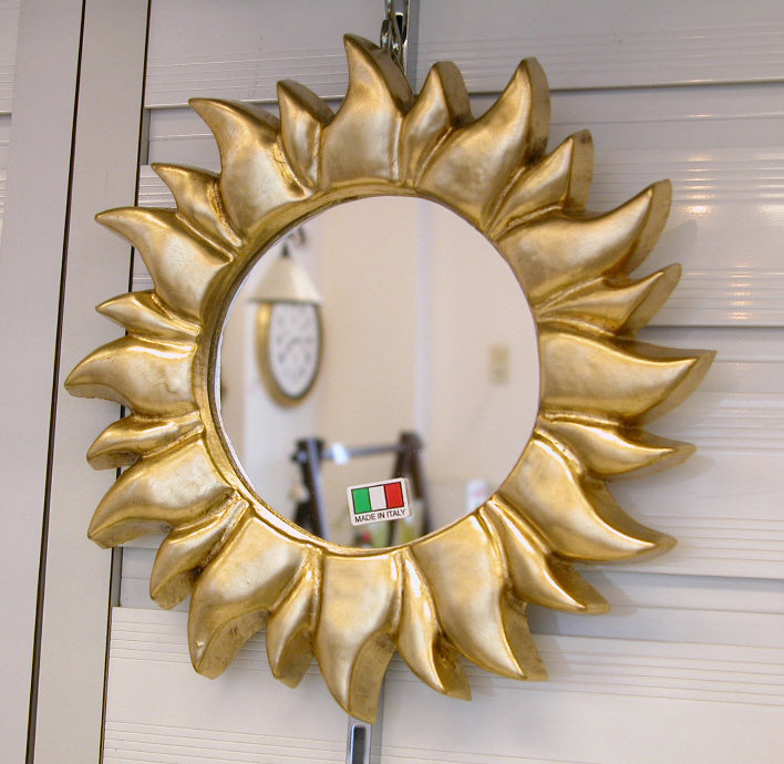 太陽の鏡 壁掛け鏡 ウォールミラー ソレイユミラー 太陽ミラー ゴールド 金 純金箔 壁掛け 鏡 お姫様 イタリア製 雑貨 BERTOZZI ベルトッツィ 808688