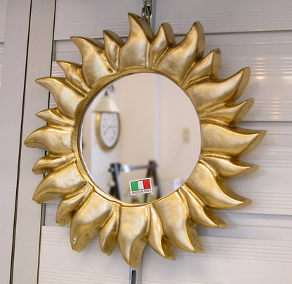 太陽の鏡 壁掛け鏡 ウォールミラー ソレイユミラー 太陽ミラー ゴールド 金 純金箔 壁掛け 鏡 お姫様 イタリア製 雑貨 BERTOZZI ベルトッツィ 808688