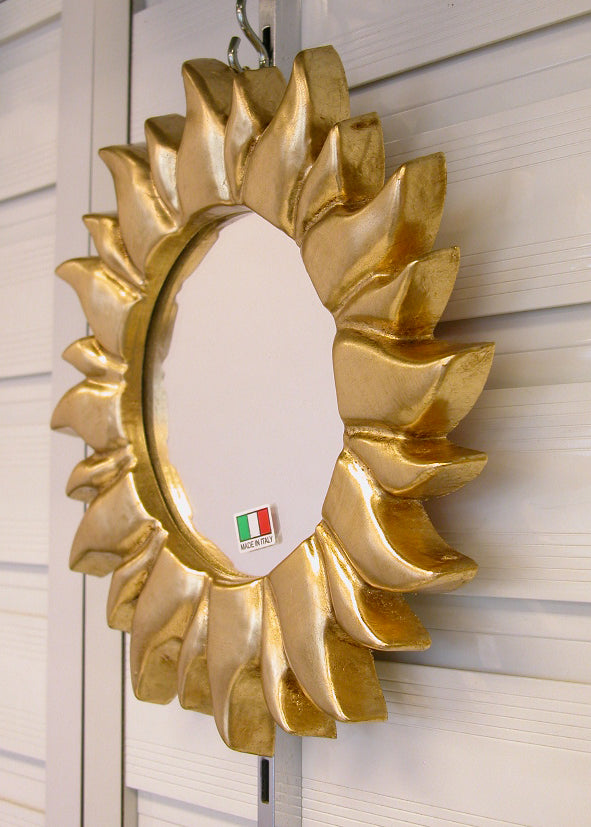 太陽の鏡 壁掛け鏡 ウォールミラー ソレイユミラー 太陽ミラー ゴールド 金 純金箔 壁掛け 鏡 お姫様 イタリア製 雑貨 BERTOZZI ベルトッツィ 808688