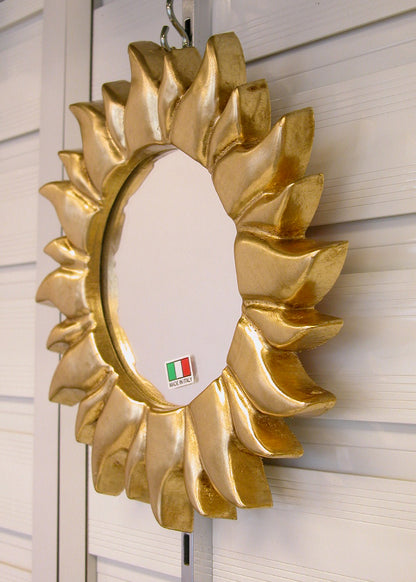 太陽の鏡 壁掛け鏡 ウォールミラー ソレイユミラー 太陽ミラー ゴールド 金 純金箔 壁掛け 鏡 お姫様 イタリア製 雑貨 BERTOZZI ベルトッツィ 808688