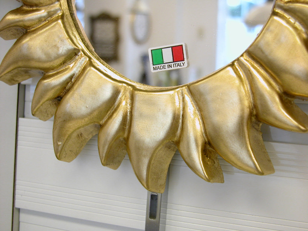 太陽の鏡 壁掛け鏡 ウォールミラー ソレイユミラー 太陽ミラー ゴールド 金 純金箔 壁掛け 鏡 お姫様 イタリア製 雑貨 BERTOZZI ベルトッツィ 808688