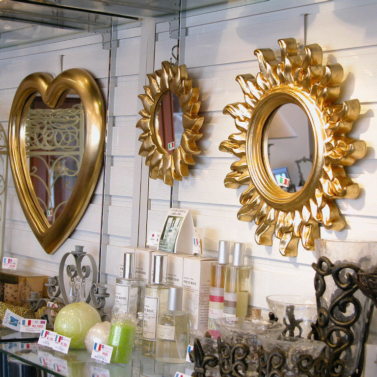 太陽の鏡 壁掛け鏡 ウォールミラー ソレイユミラー 太陽ミラー ゴールド 金 純金箔 壁掛け 鏡 お姫様 イタリア製 雑貨 BERTOZZI ベルトッツィ 808688