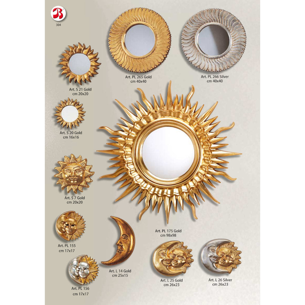 太陽の鏡 壁掛け鏡 ウォールミラー ソレイユミラー 太陽ミラー ゴールド 金 純金箔 壁掛け 鏡 お姫様 イタリア製 雑貨 BERTOZZI ベルトッツィ 808688