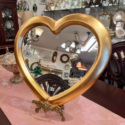 ウォール ハート ミラー ゴールド 金 純金箔 壁掛け 鏡 お姫様 イタリア製 雑貨 BERTOZZI ベルトッツィ 808690