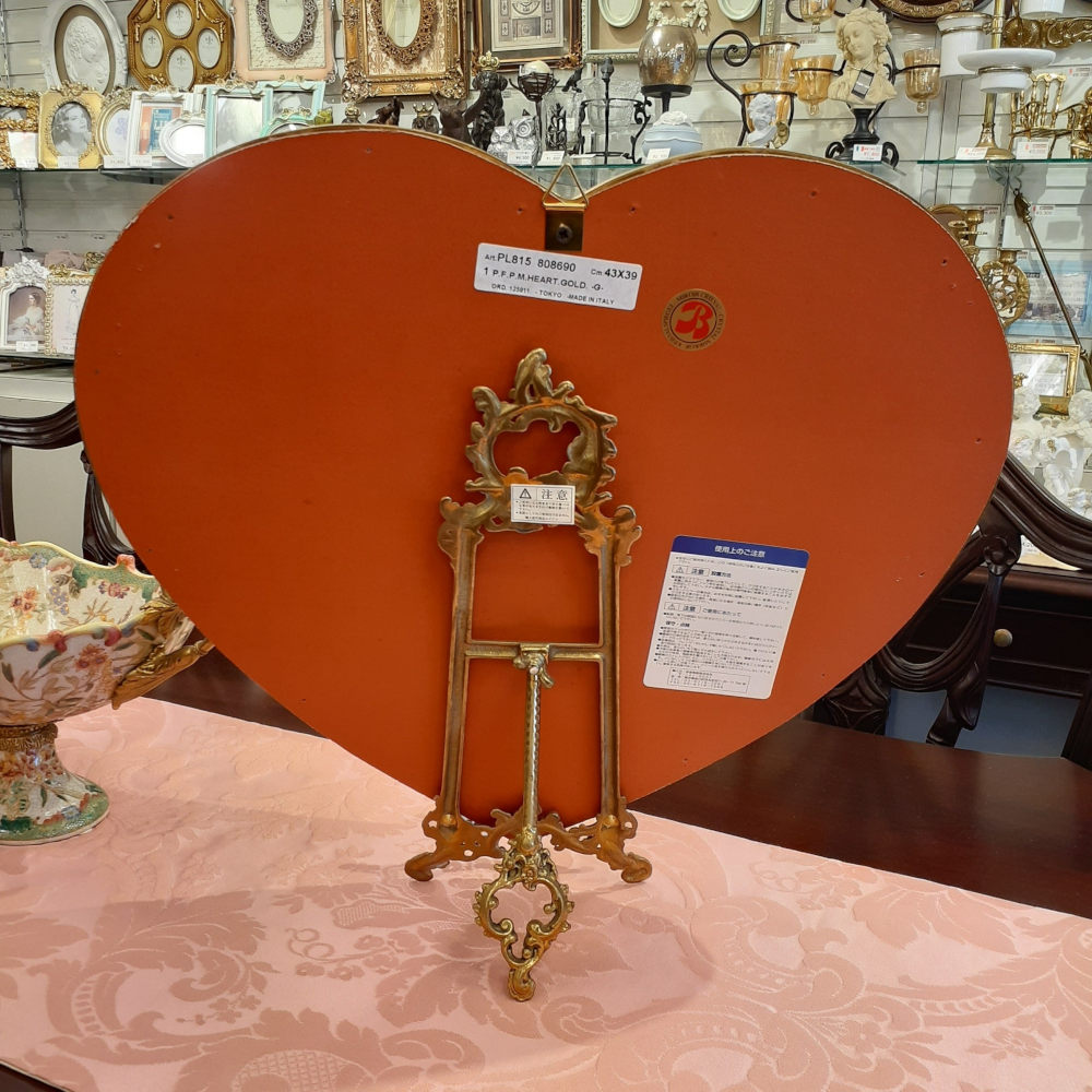 ウォール ハート ミラー ゴールド 金 純金箔 壁掛け 鏡 お姫様 イタリア製 雑貨 BERTOZZI ベルトッツィ 808690