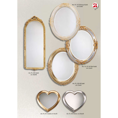 ウォール ハート ミラー ゴールド 金 純金箔 壁掛け 鏡 お姫様 イタリア製 雑貨 BERTOZZI ベルトッツィ 808690