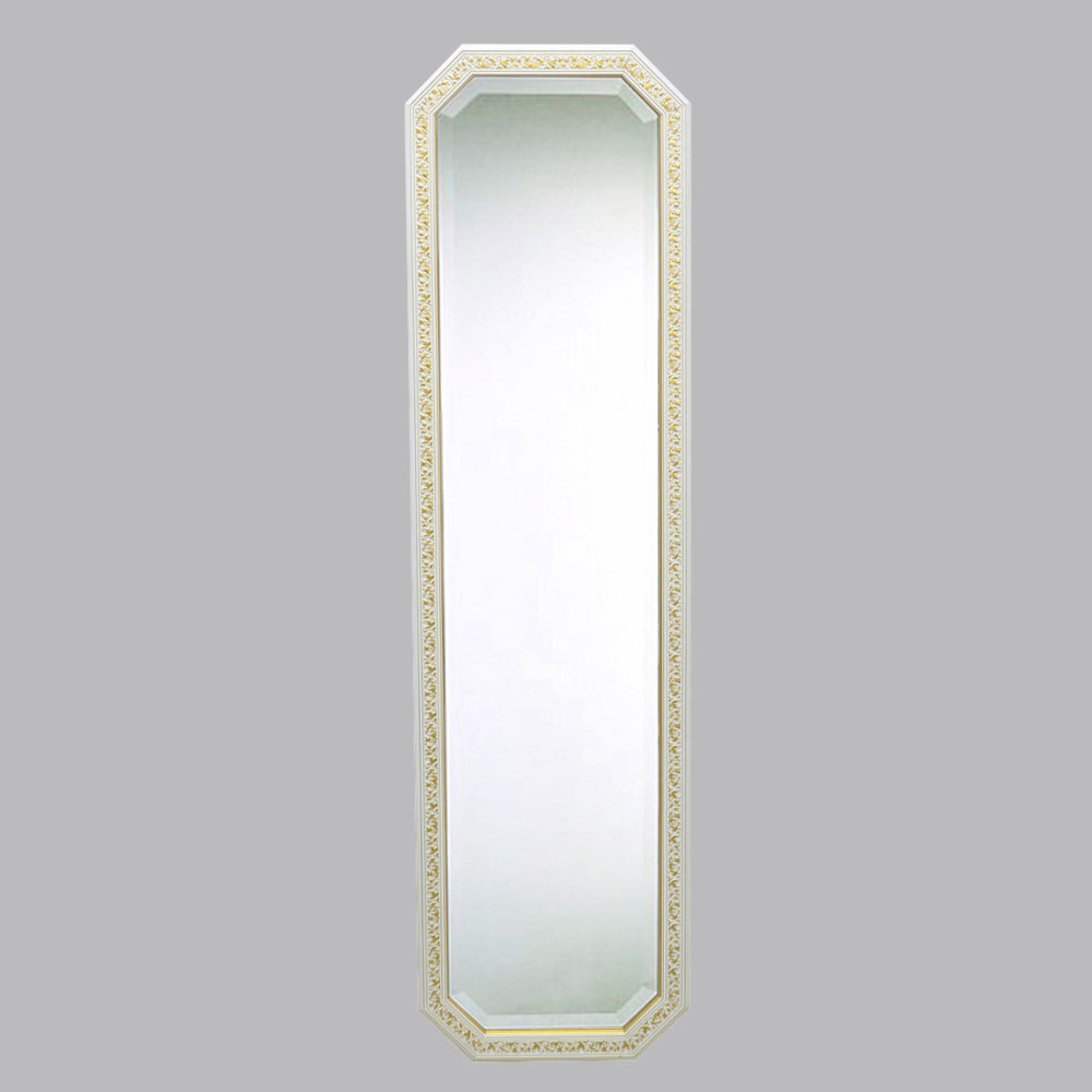 姿見 ウォールミラー おしゃれ 鏡 壁掛け 八角形 木製 白 ホワイト ゴールド ミラー OT アンティーク イタリア製 ベルトーチ BERTOZZI 808837