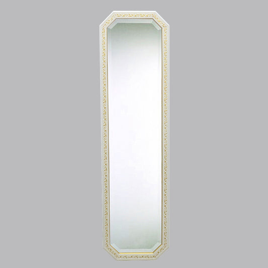 姿見 ウォールミラー おしゃれ 鏡 壁掛け 八角形 木製 白 ホワイト ゴールド ミラー OT アンティーク イタリア製 ベルトーチ BERTOZZI 808837