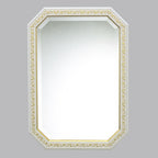 ウォールミラー おしゃれ 鏡 壁掛け 八角形 木製 白 ホワイト ゴールド ミラー OT アンティーク イタリア製 ベルトーチ BERTOZZI 808838