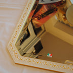 ウォールミラー おしゃれ 鏡 壁掛け 八角形 木製 白 ホワイト ゴールド ミラー OT アンティーク イタリア製 ベルトーチ BERTOZZI 808838