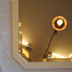 ウォールミラー おしゃれ 鏡 壁掛け 八角形 木製 白 ホワイト ゴールド ミラー OT アンティーク イタリア製 ベルトーチ BERTOZZI 808838