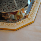 ウォールミラー おしゃれ 鏡 壁掛け 八角形 木製 白 ホワイト ゴールド ミラー OT アンティーク イタリア製 ベルトーチ BERTOZZI 808838